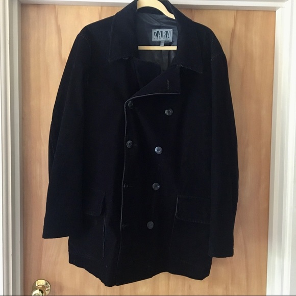 Zara Men Black Corduroy Button Jacket - Picture 1 of 6
